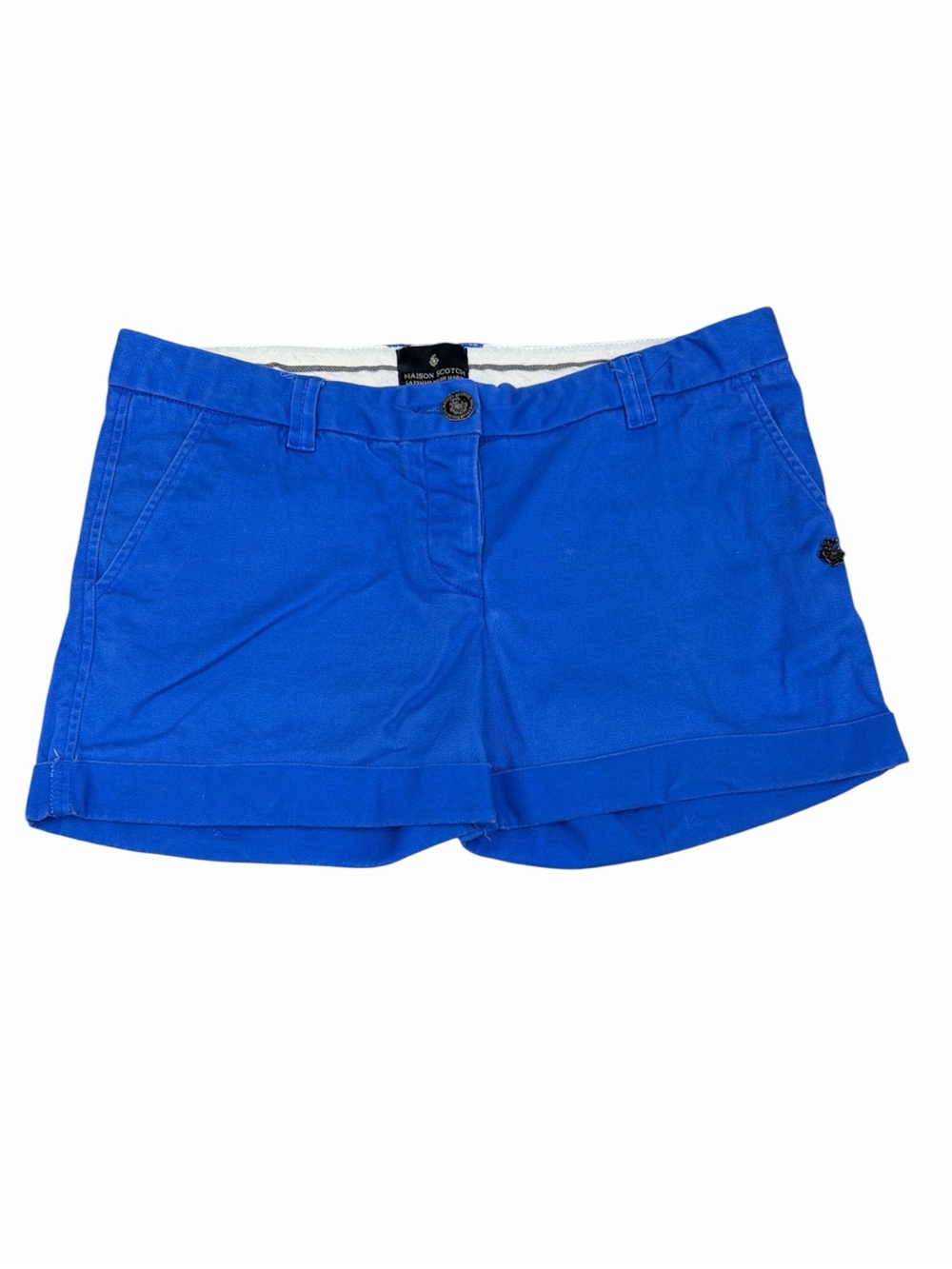 Maison Scotch Cobalt Blue Cotton Shorts